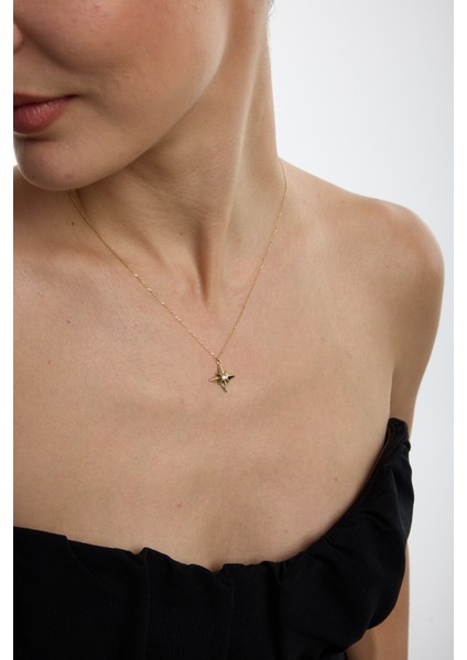 14 Ayar Altın Yıldız Kolye