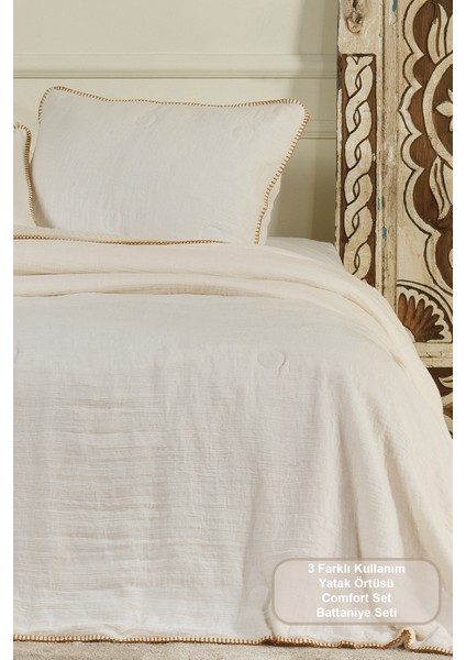 Palermo Comfort Uyku Seti Çift Kişilik 3 Parça (220X240 Cm) Krem fiyatları