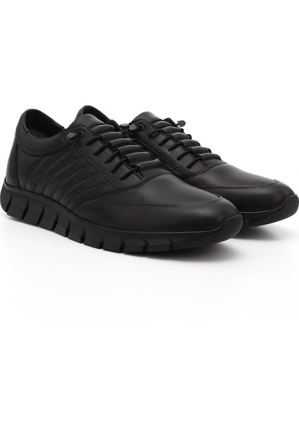Erkek Siyah Bağcıklı Kauçuk Taban Hakiki Deri Sneaker fiyatları