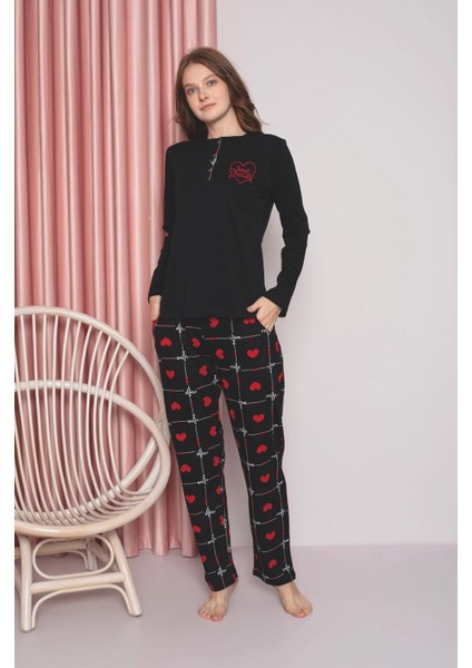 Desenli Kadın Pijama Takımı 2037