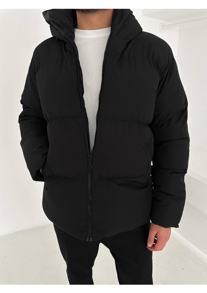Şişme Mont Kapüşonlu ve Cepli Kaliteli