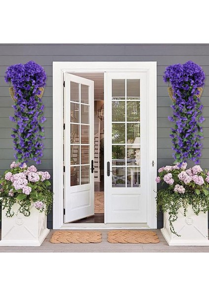 Yapay Çiçek Sarkan Menekşe Balkon,duvar Süsü 70 cm Mor