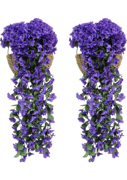 Yapay Çiçek Sarkan Menekşe Balkon,duvar Süsü 70 cm Mor