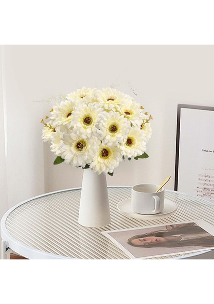 Yapay Gerbera Papatya Çiçegi 9 Dal 50 cm Kırık Beyaz fırsatları