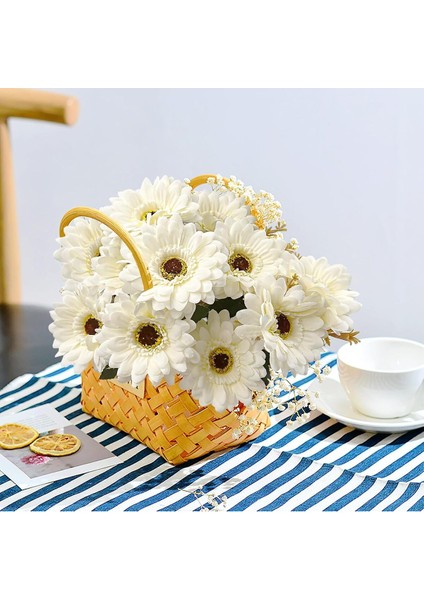Yapay Gerbera Papatya Çiçegi 9 Dal 50 cm Kırık Beyaz indirimleri