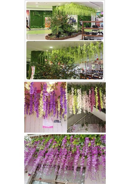 Yapay Sarkan Akasya Çiçeği 100 cm Yeşil 12 Li Paket Akasya 12Lİ fırsatları