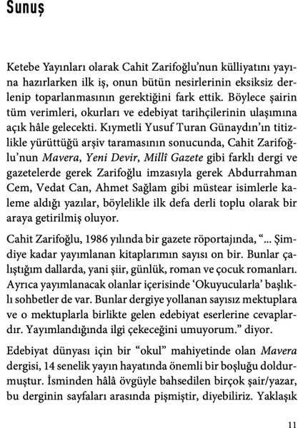 Okuyucularla - Cahit Zarifoğlu