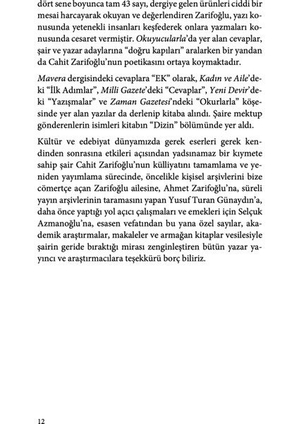 Okuyucularla - Cahit Zarifoğlu