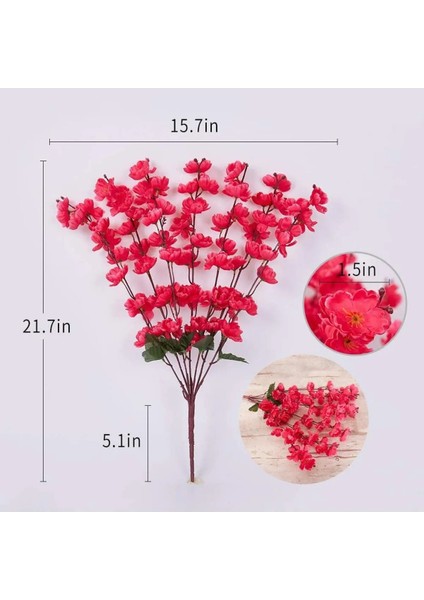 Yapay Çiçek Bahardalı Japon Kiraz Çiçeği 7 Dallı 57CM Fuşya modelleri