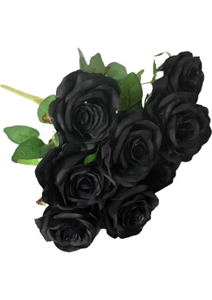 Yapay Kadife 10 Adet Gül Dalı 50 cm Siyah Lüx Ekvator Gül indirimleri