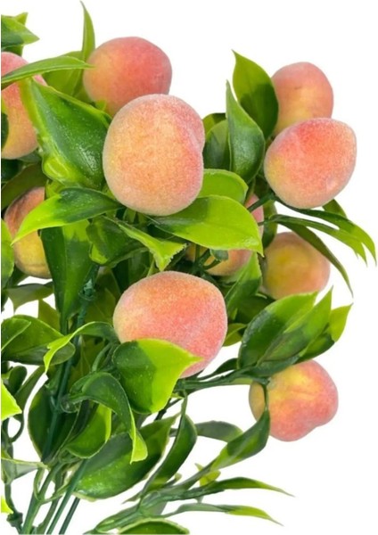 Yapay Çiçek Şeftali Demeti Yapay Meyve Demeti Yeşil Yapraklı fırsatları