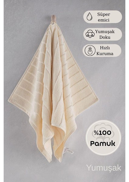 Pamuk Tekli Havlu Jakarlı Karna Premıum Venna - 70 x 140 fiyatları