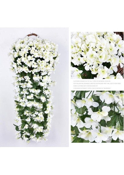 Yapay Çiçek Sarkan Menekşe Balkon,duvar Süsü 70 cm Beyaz fiyatları