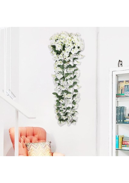 Yapay Çiçek Sarkan Menekşe Balkon,duvar Süsü 70 cm Beyaz fırsatları