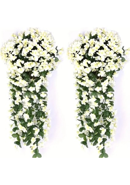 Yapay Çiçek Sarkan Menekşe Balkon,duvar Süsü 70 cm Beyaz indirimleri