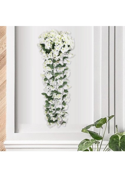 Yapay Çiçek Sarkan Menekşe Balkon,duvar Süsü 70 cm Beyaz