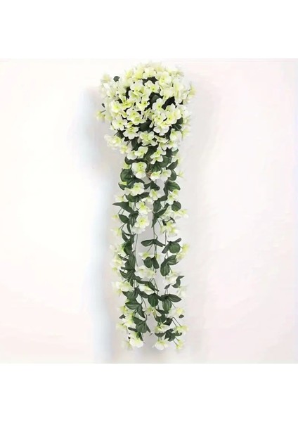 Yapay Çiçek Sarkan Menekşe Balkon,duvar Süsü 70 cm Beyaz