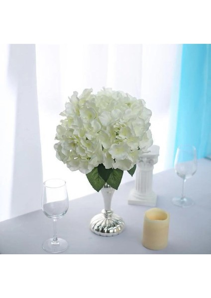 Yapay 5 Dallı Ortanca Demeti 50 cm Beyaz