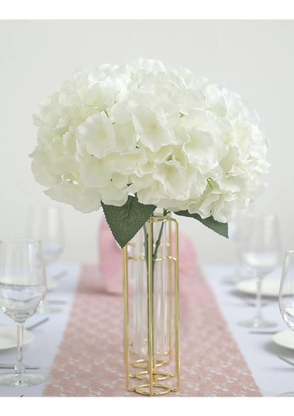 Yapay 5 Dallı Ortanca Demeti 50 cm Beyaz