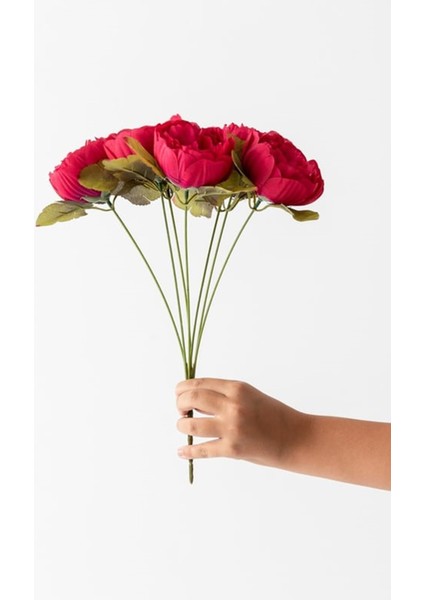 Güleç Yapay Çiçek Yapay Şakayık Demeti Kırmızı 7 Dall fiyatları