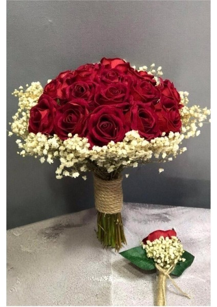 Kadife Gül I ve Damat Yakası – Yapay Çiçek Dekor, Masa Süsü, Fon