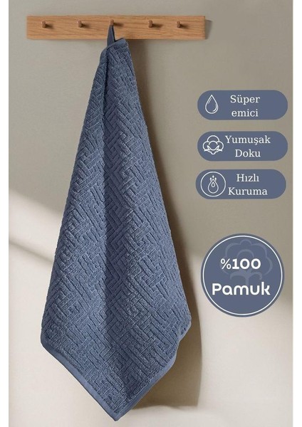 Pamuk Tekli Havlu Jakarlı Karna Premıum Molıs - 70 x 140