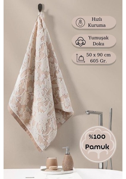 Pamuk Tekli Havlu Jakarlı Karna Eco Batıs - 50 x 90 modelleri