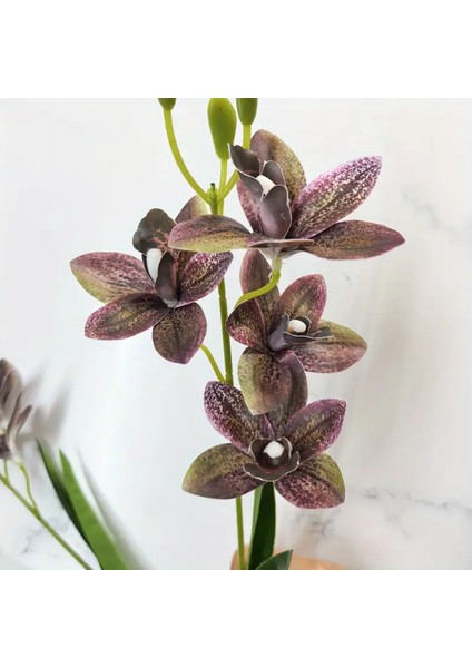 Yapay Çiçek Islak Dokulu Orkide 3 Dal 45 cm Kahve indirimleri
