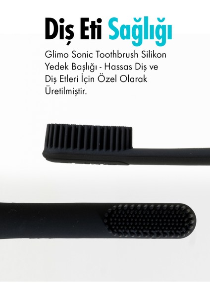Nylon & Silicone Head 4 Şarjlı Diş Fırçası Başlığı Black modelleri