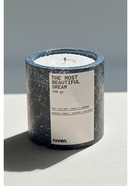 Dekoratif Mermer Efektli , Taş 'the Most Beautıful Dream' 150 gr Kokulu Inci Tozu Mum. fırsatları