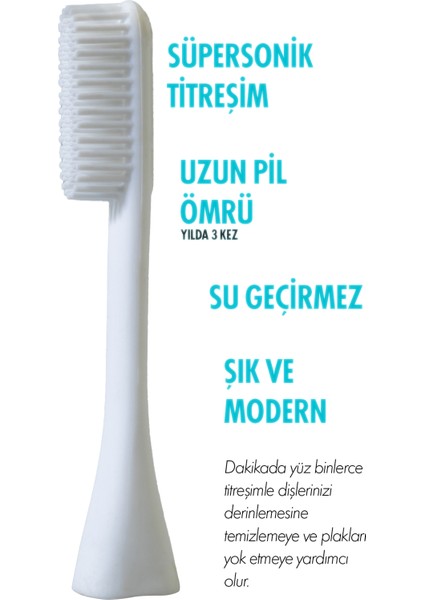 Nylon & Silicone Head 4 Şarjlı Diş Fırçası Başlığı White fiyatları