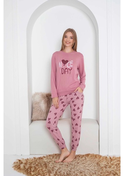 Desenli Kadın Pijama Takımı 2081