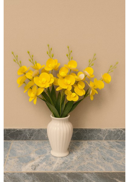 Yapay Çiçek Islak Orkide Demet 5 Dal 40 cm Sarı fırsatları