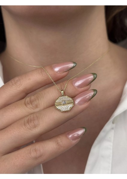 14 Ayar Altın Taşlı Kolye 657 modelleri