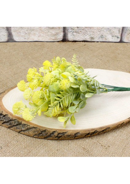 Yapay Kar Topu Aradal Demet Sarı Yeşillik 7 Dal 35 cm fiyatları