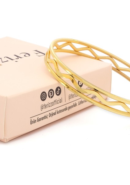 altın kaplama oluklu ve zigzag ajda bilezik blz-3126 fırsatları