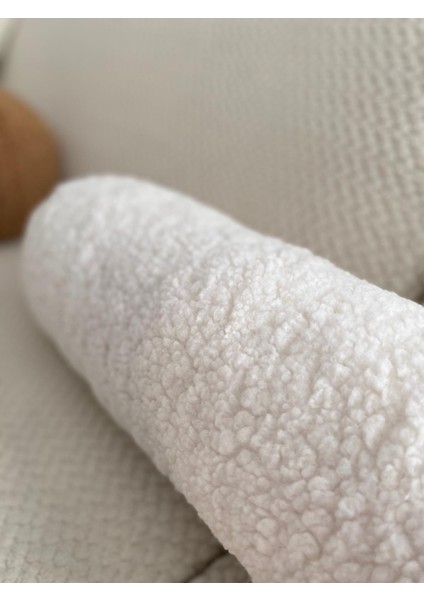 Peluş Silindir Yastık Beyaz fiyatları