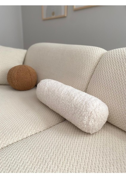 Peluş Silindir Yastık Beyaz modelleri
