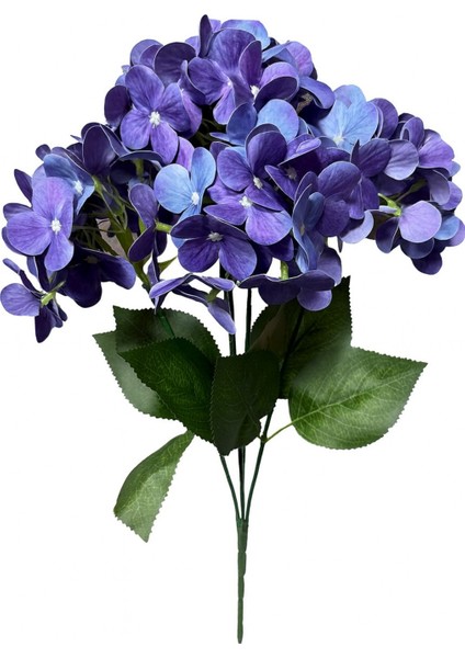 Yapay Lüx 5 Dallı Islak Ortanca Demeti 45 cm Mor