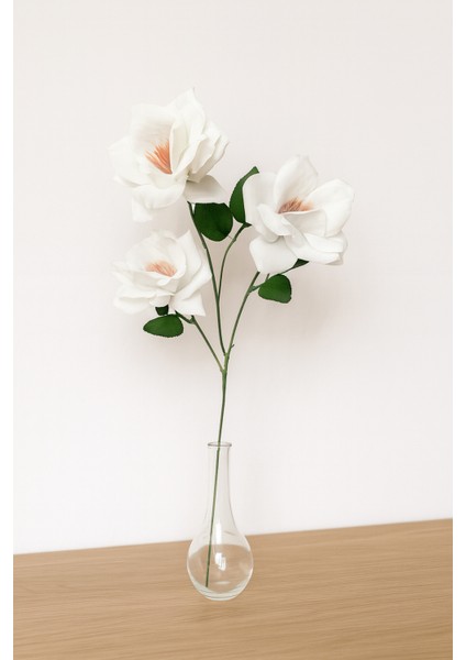 Yapay Çiçek Gül Demet 3 Lü 80 cm Beyaz