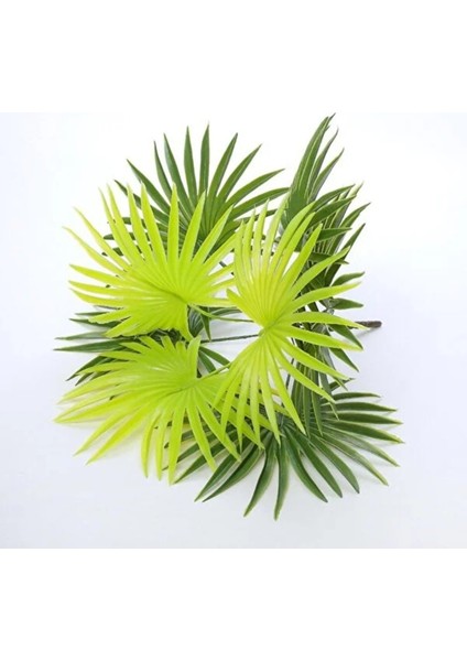 Yapay Çiçek Yelpaze Palmiye Tozlu 21 Yapraklı 7dal Demet 50*40CM Salon Çiçeği Yapay Bitki