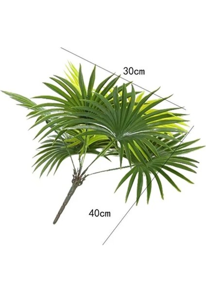 Yapay Çiçek Yelpaze Palmiye Tozlu 21 Yapraklı 7dal Demet 50*40CM Salon Çiçeği Yapay Bitki