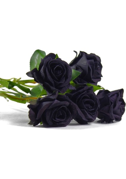 Özel Siyah Yapay Gül 5 Adet 30 cm