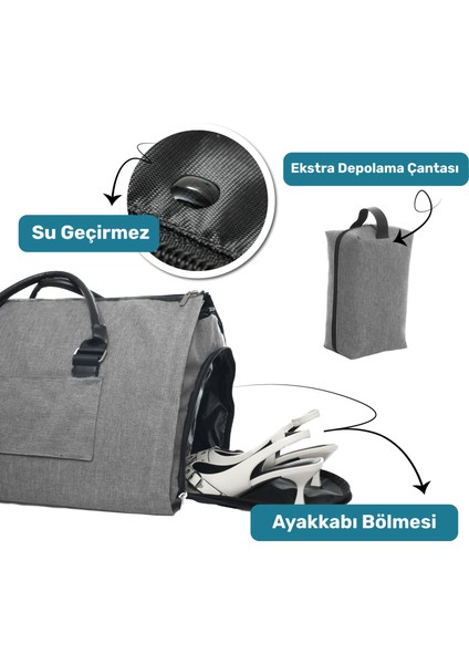 2’si 1 Arada Omuz Seyahat Çantası ve Elbise Çantası Katlanabilir, Ayakkabı Çantası, Çok Amaçlı Çanta fiyatları