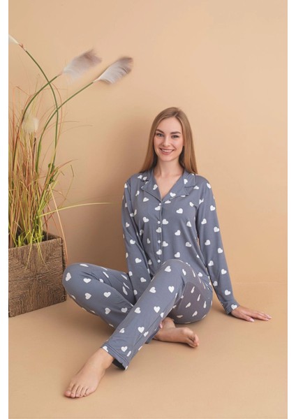 Desenli Kadın Pijama Takımı 1350