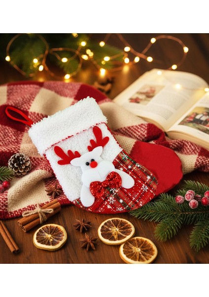 Yılbaşı Desenli Orta Boy Çorap Yılbaşı Süsü fiyatları