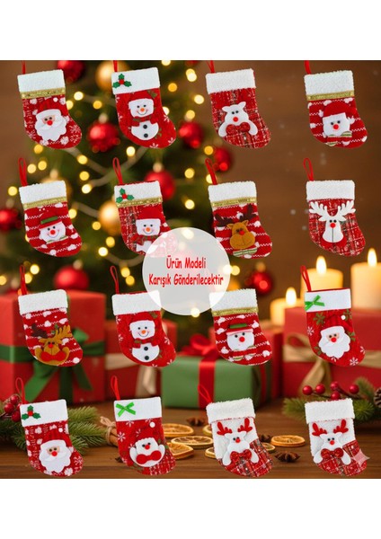 Yılbaşı Desenli Orta Boy Çorap Yılbaşı Süsü fırsatları