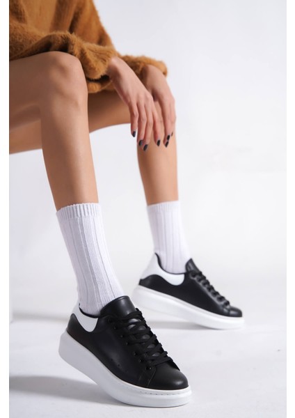 Samira Beyaz Detaylı Siyah Spor Ayakkabı