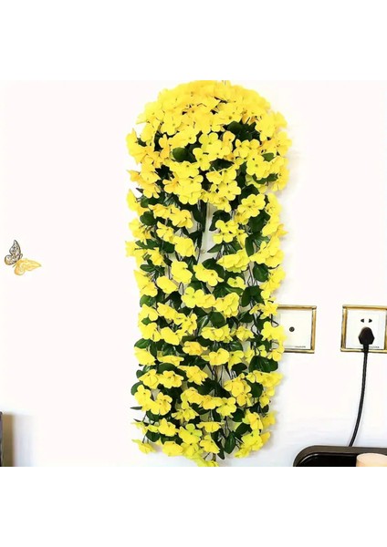 Yapay Çiçek Sarkan Menekşe Balkon,duvar Süsü 70 cm Sarı modelleri