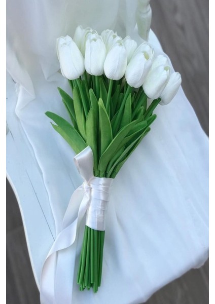 Gelin Buketi Kırık Beyaz Renk Kaliteli Islak Lale Damat Yaka Çiçeği indirimleri